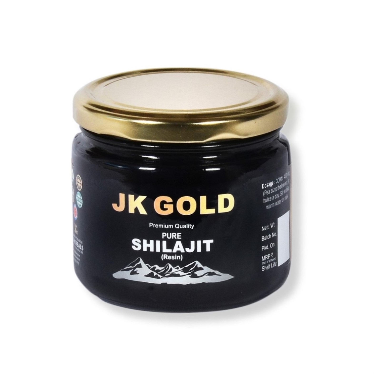 JK HERBALS (GOLD GRADE) [grade A shilajit] pure himalayan shilajit resin  [500 Gram] Front